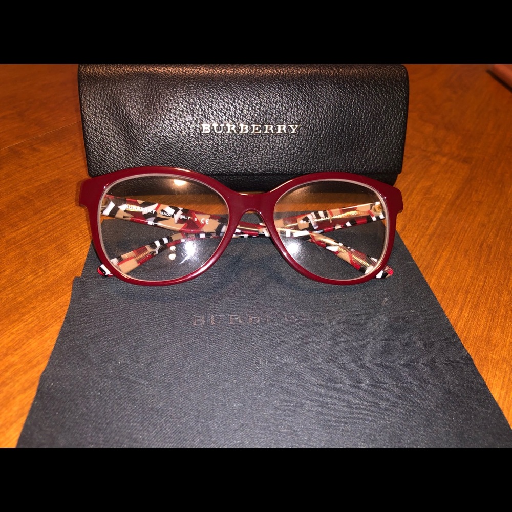 Burberry Maroon Eyeglasses Frames